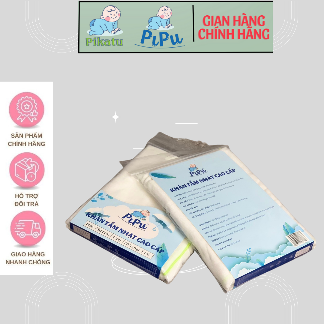 Combo 2 cái khăn tắm nhật 4 lớp 75 x 85