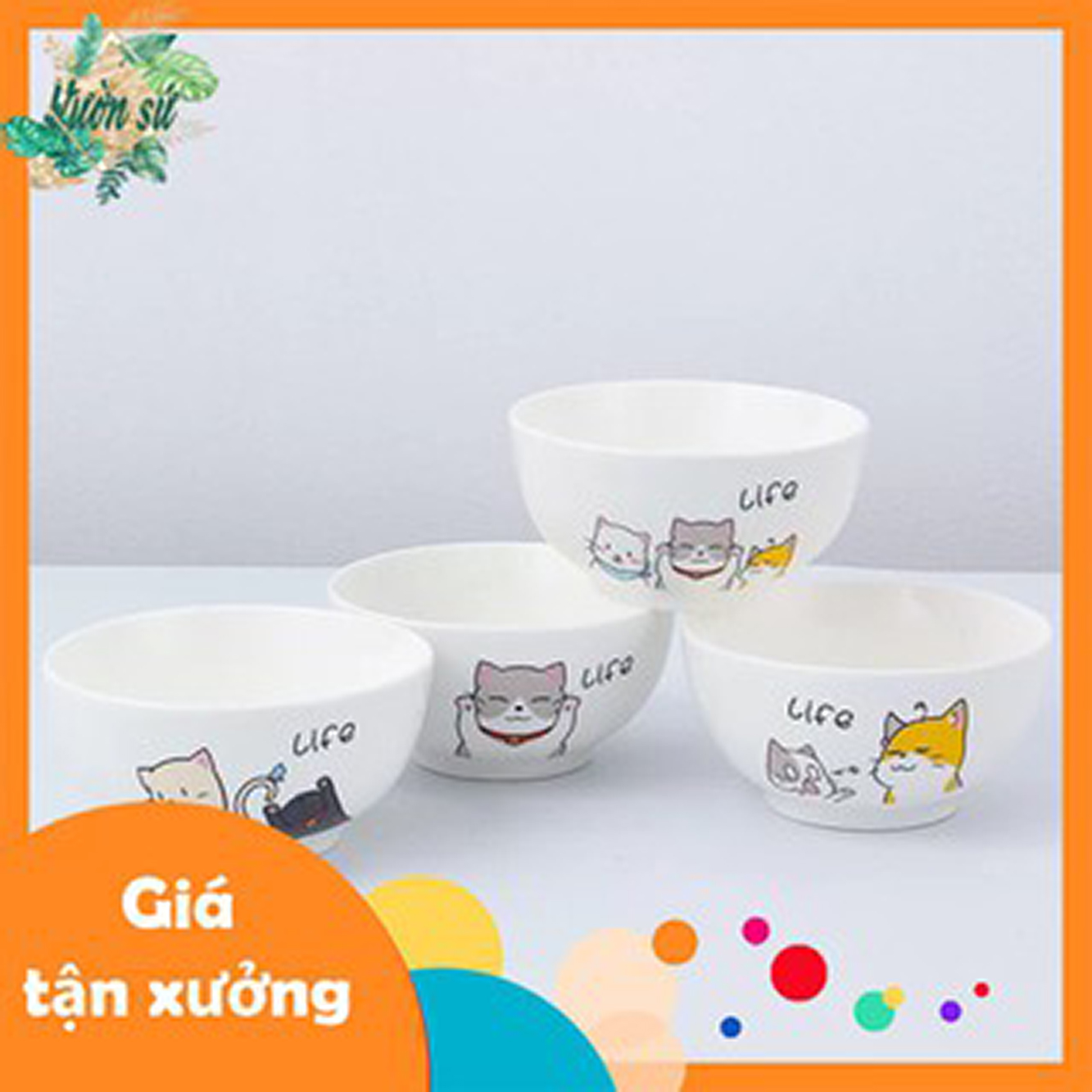 Bát sứ con ăn cơm hình mèo con cute, chén sứ nhỏ life - vs18