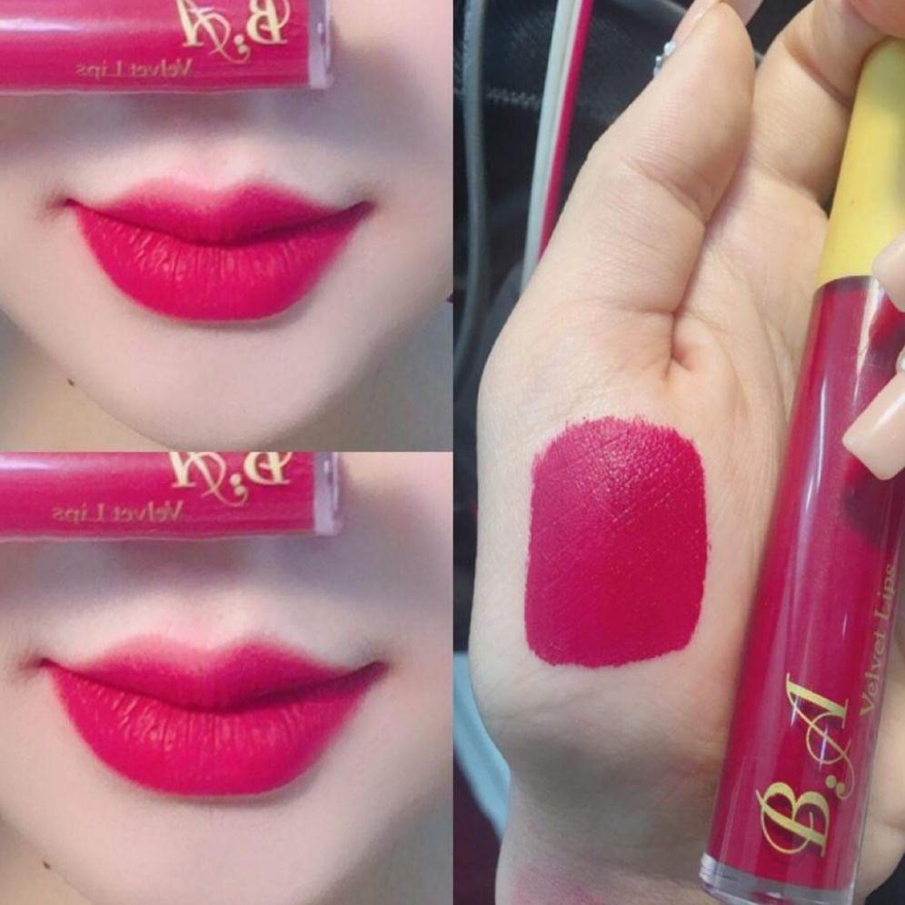 [HCM][Hồng Mận] Son Kem Lì Nắp Vàng Cao Cấp B.A Màu Hồng Mận