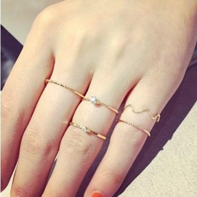 Set 5 chiếc nhẫn gợn sóng
