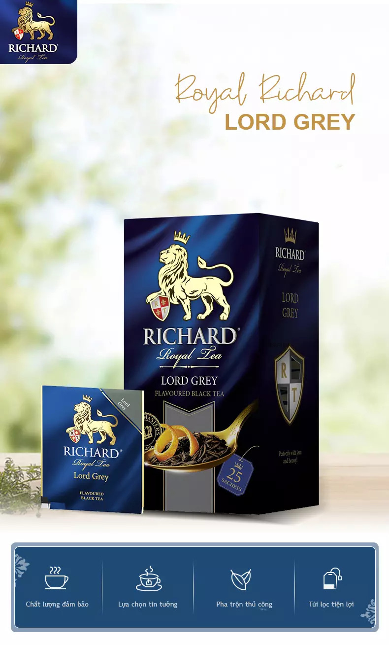 Royal lord grey - trà đen bá tước - richard royal english breakfast hộp 50gr