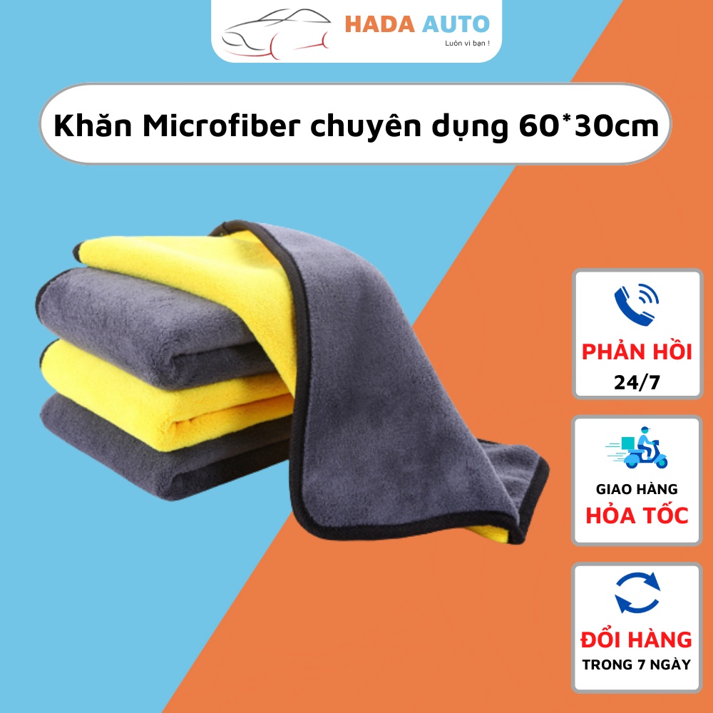 Khăn lau đa năng microfiber 2 mặt vàng - xám siêu thấm cực dày