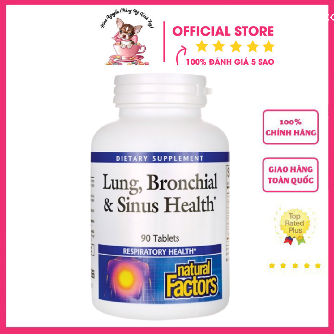 Viên uống bổ phổi, hỗ trợ hệ hô hấp natural factor lung, bronchial & sinus health
