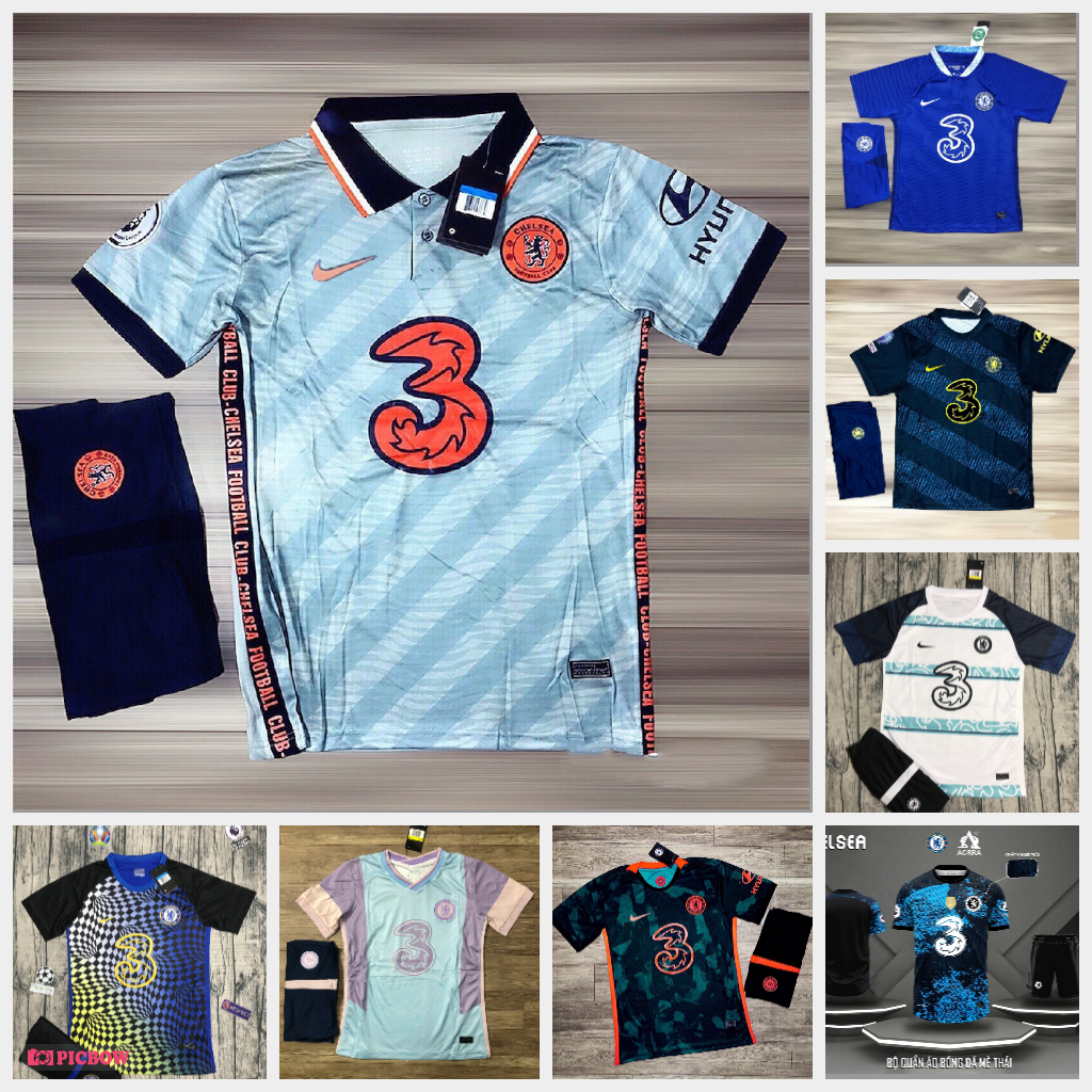 Áo bóng đá CLB Chelsea -Mẫu Mới- Vải Thái Chuẩn Thi Đấu