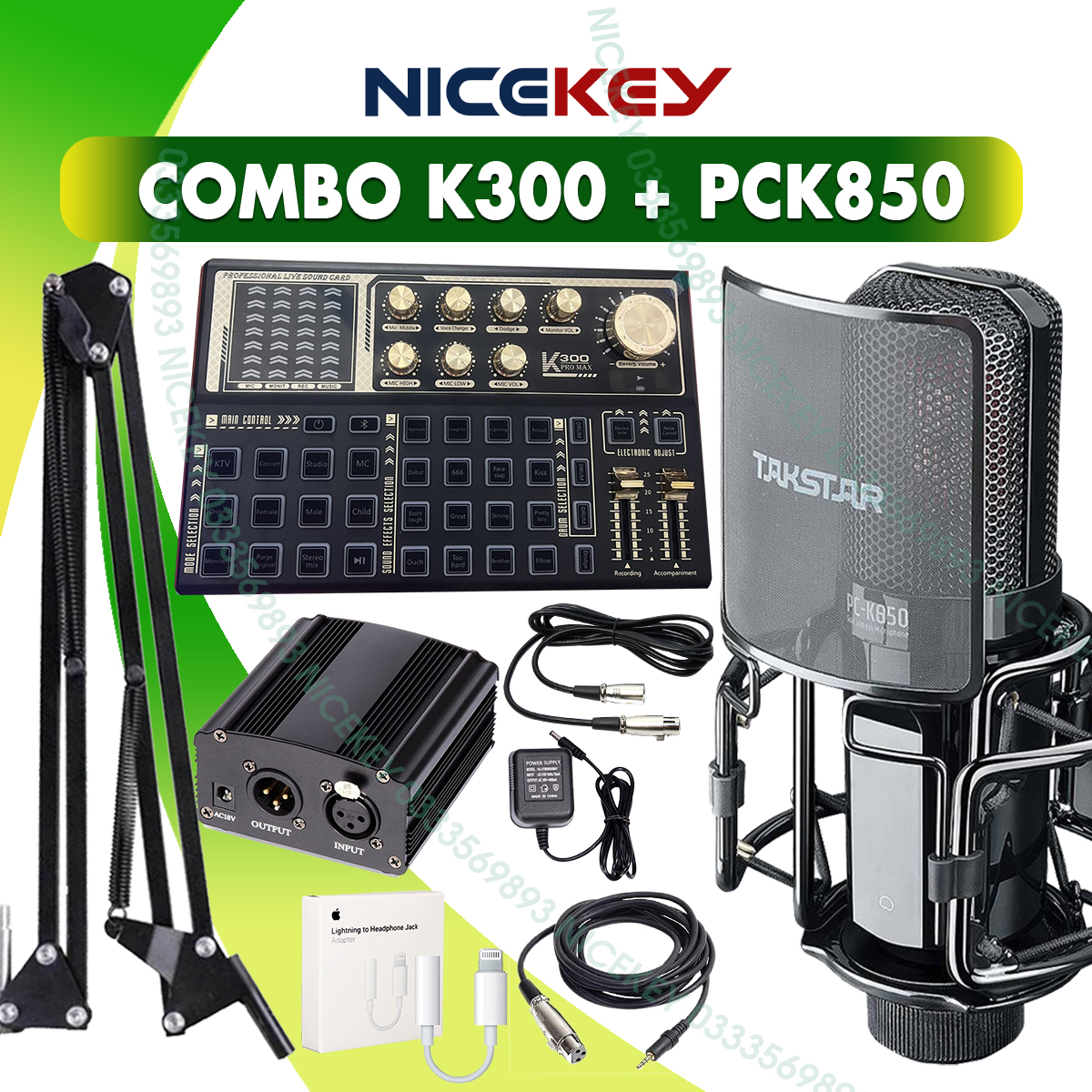 Combo thu âm soundcard k300 & micro takstar pck850 , combo mic thu âm , livestream ⚡bh 1 năm⚡ âm thanh cực hay, dễ sử dụng