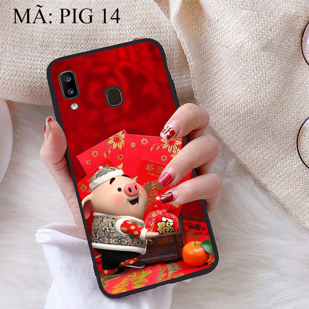 Ốp lưng iCase dành cho Samsung Galaxy A20 viền dẻo TPU BST Pig Cute