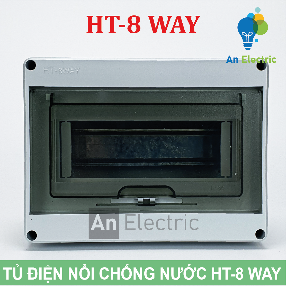 Tủ điện phân phối chống nước HT-8 WAY chuẩn IP65 (HT Series) - Waterproof Power Distribution Boxes HT-8 WAY IP65 (M2)