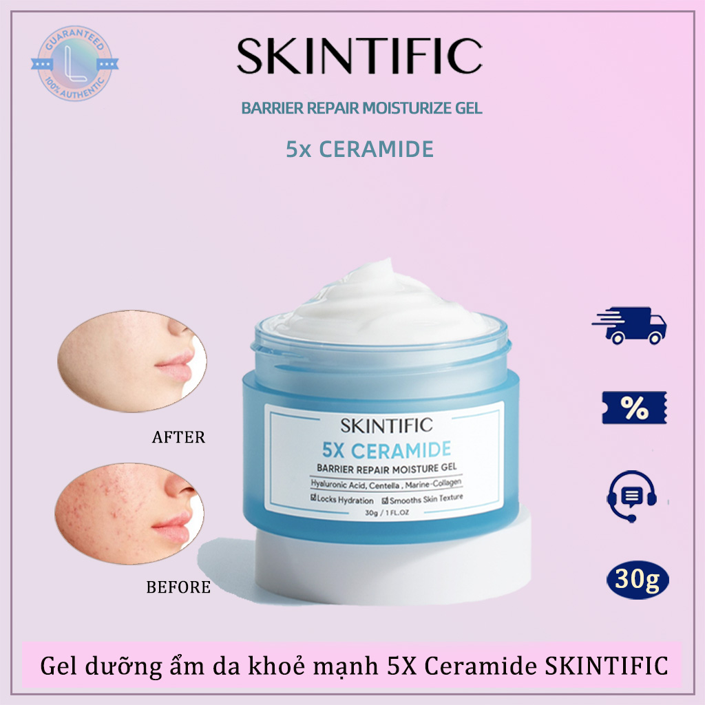 Kem dưỡng ẩm 5X Ceramide SKINTIFIC cho da khoẻ mạnh Gel dưỡng ẩm da mặt phục hồi 30g