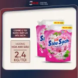 Combo 2 Túi nước giặt Lix siêu sạch hương hoa anh đào 2.4Kg 2C-N2503 sạch khử khuẩn, kết hợp giặt xả 2 trong 1 - Lixco Việt Nam