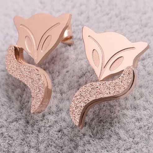 [FREESHIP + ÁP MÃ GIẢM SÂU 8%] Bông tai titan hồ ly phun cát E1-202 - CAM KẾT KHÔNG GỈ KHÔNG BAY MÀU - BẢO HÀNH 12 THÁNG