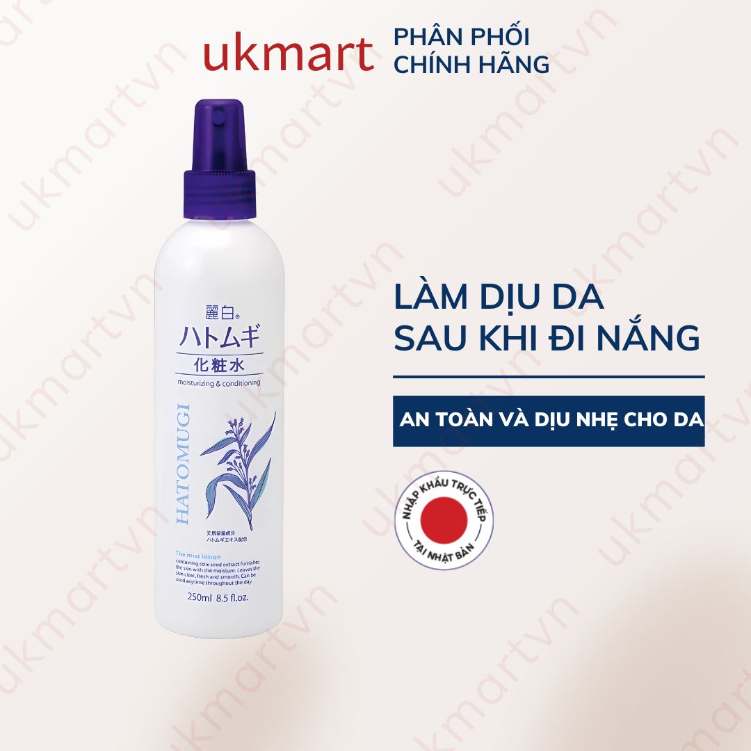 Xịt Khoáng - Nước hoa hồng Dưỡng Ẩm Và Làm Sáng Da Reihaku Hatomugi Mist Lotion 250ml