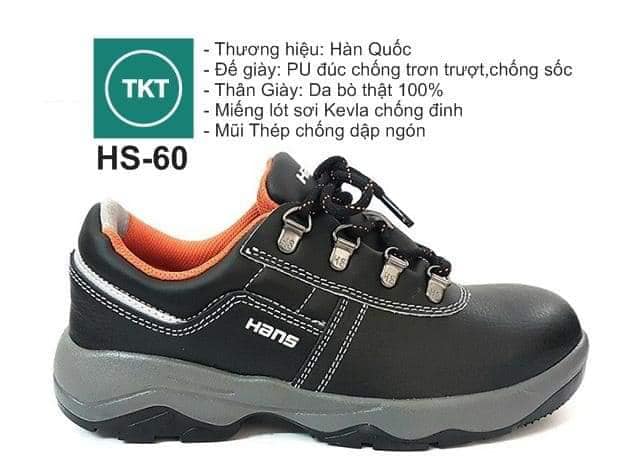 giầy bảo hộ lao động hans hàn quốc hs60 vừa nhẹ vừa đẹp ,dáng giày gọn,chất liệu da chống nước tốt, dòng giày nhẹ