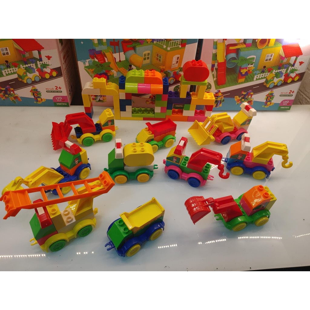 Bộ lắp ráp lego 6 xe công trình nhựa tốt - đồ chơi cho bé - sp0382