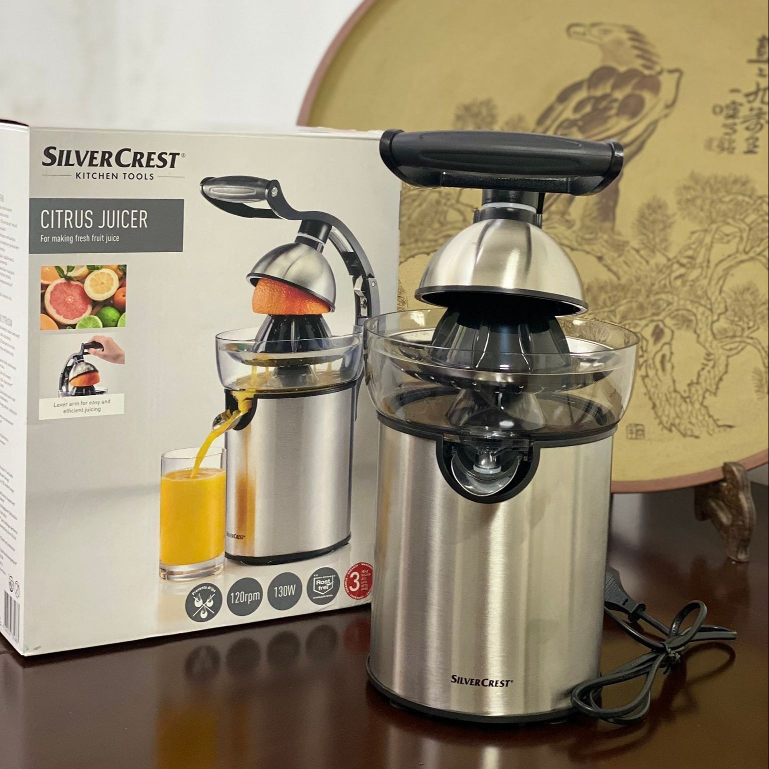 Máy vắt cam silvercrest hàng đức máy vắt cam tự động inox 18/10 cầm tay máy ép cam nước hoa quả ép chanh