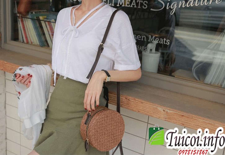 Túi cói hàn quốc ngộ nghĩnh hình quả táo -