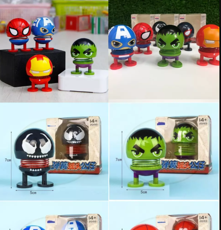 [HCM]Thú nhún lò xo siêu anh hùng Marvel CÓ ĐÈN NHÁY siêu ngầu - Con lắc lò xo - Thú Nhún Emoji Lò Xo Avengers Endgame Siêu Anh Hùng - Giao mẫu ngẫu nhiên