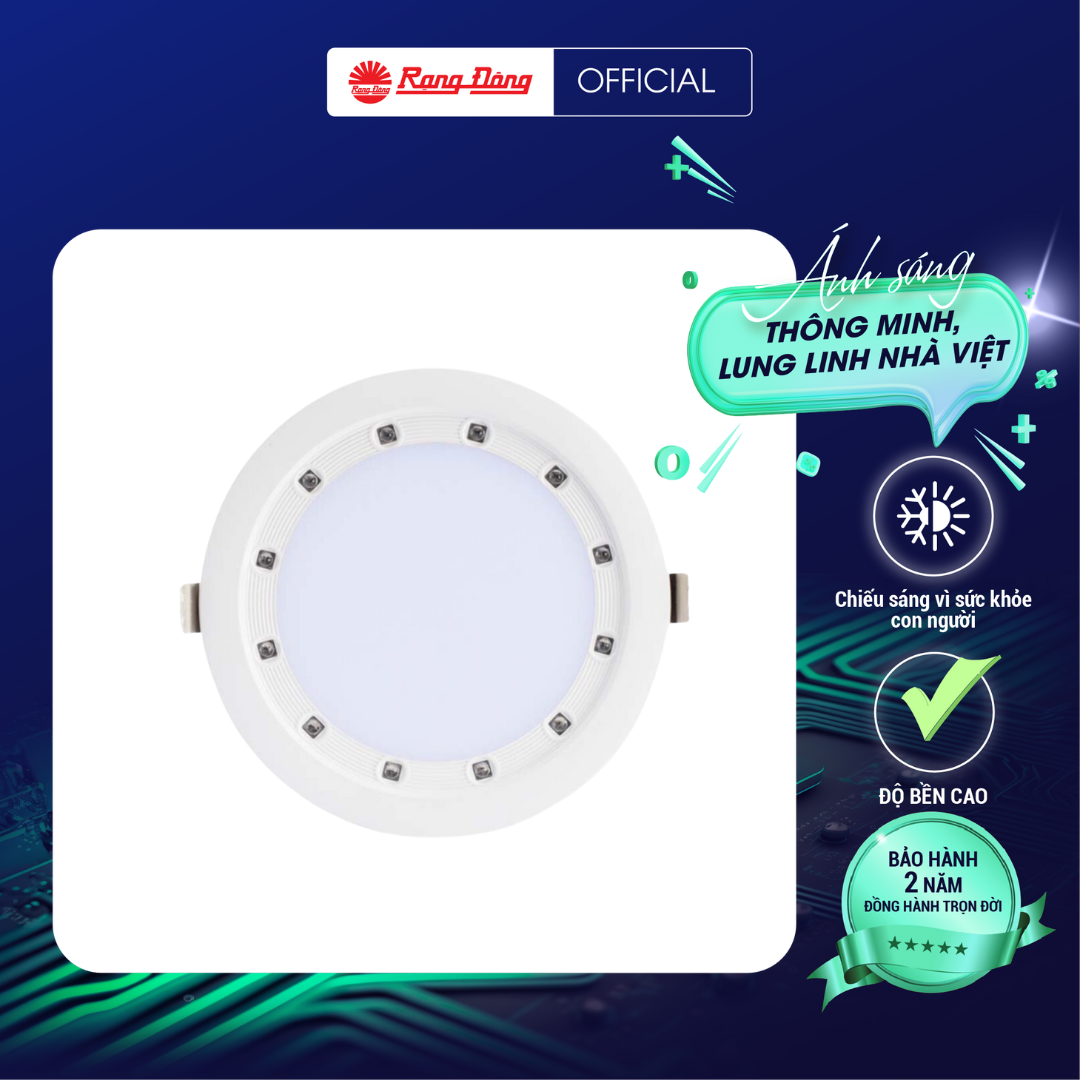 Đèn LED Âm trần Downlight AT21.UV 90/7W diệt khuẩn Tia UCV làm sạch không khí cảm biến siêu tiết kiệm điện chính hãng Rạng Đông )