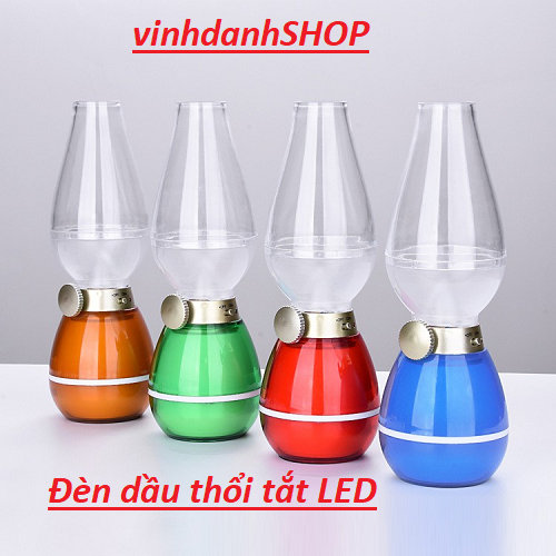 Đèn tốt, Đèn dầu cảm ứng đèn dầu thổi tắt, sáng, không khói cảm ứng khi thổi LED màu ngẫu nhiên,để bàn thờ tiện lợi