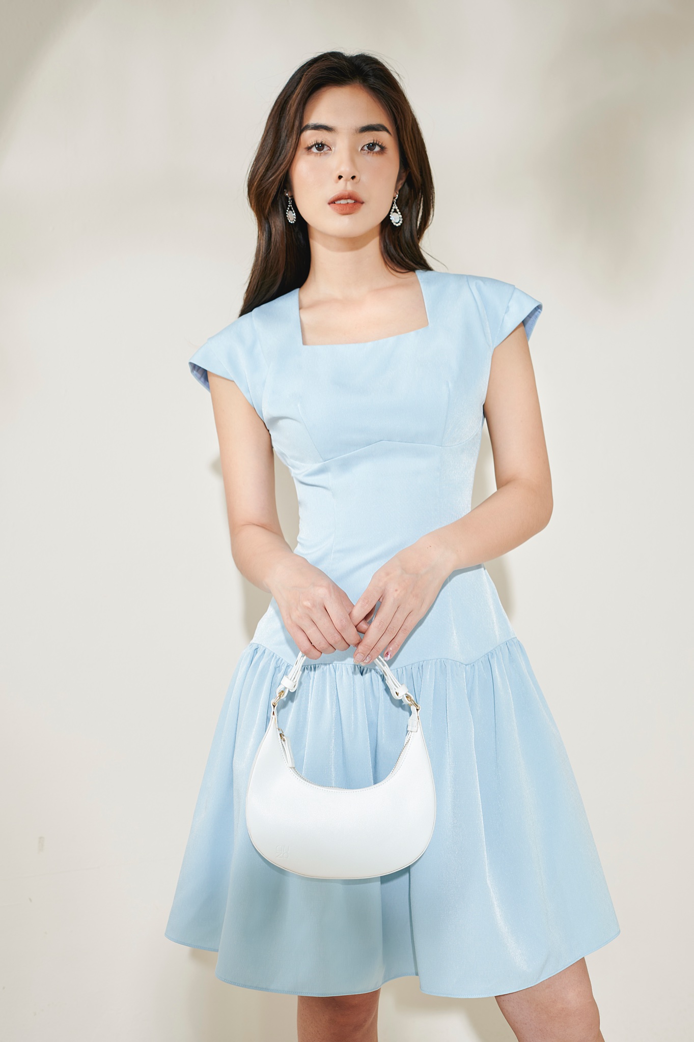 WALENTY - Đầm cổ vuông tùng xòe vải tafta cao cấp - Emily Tafta dress
