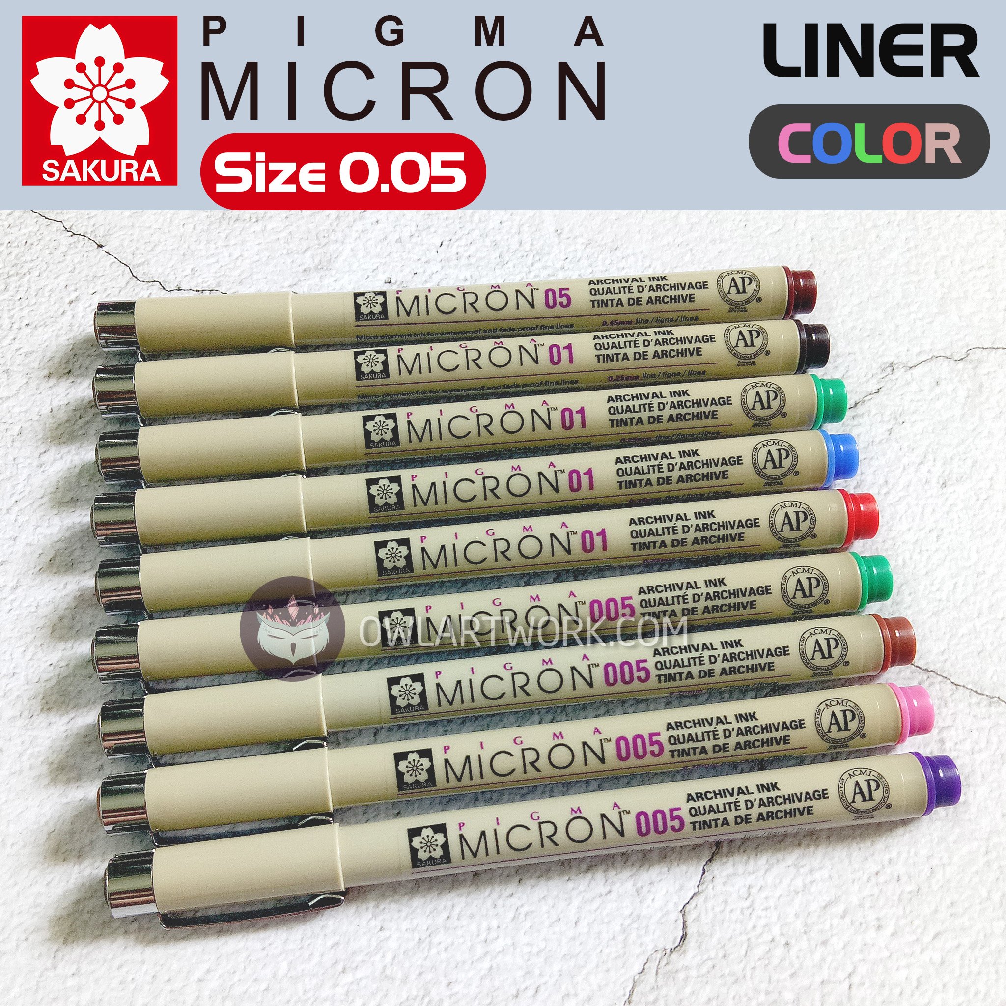 [HCM]Bút vẽ Màu kỹ thuật LINER PIGMA MICRON SAKURA ngòi 005