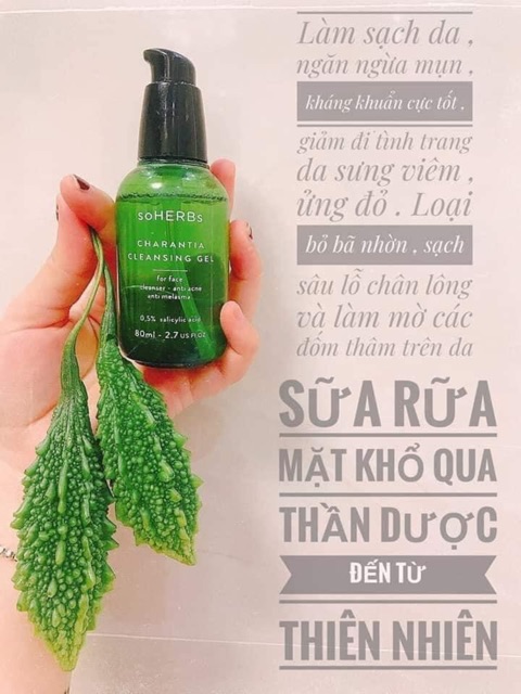 [chuẩn sữa rửa mặt khổ qua soherbs 80ml