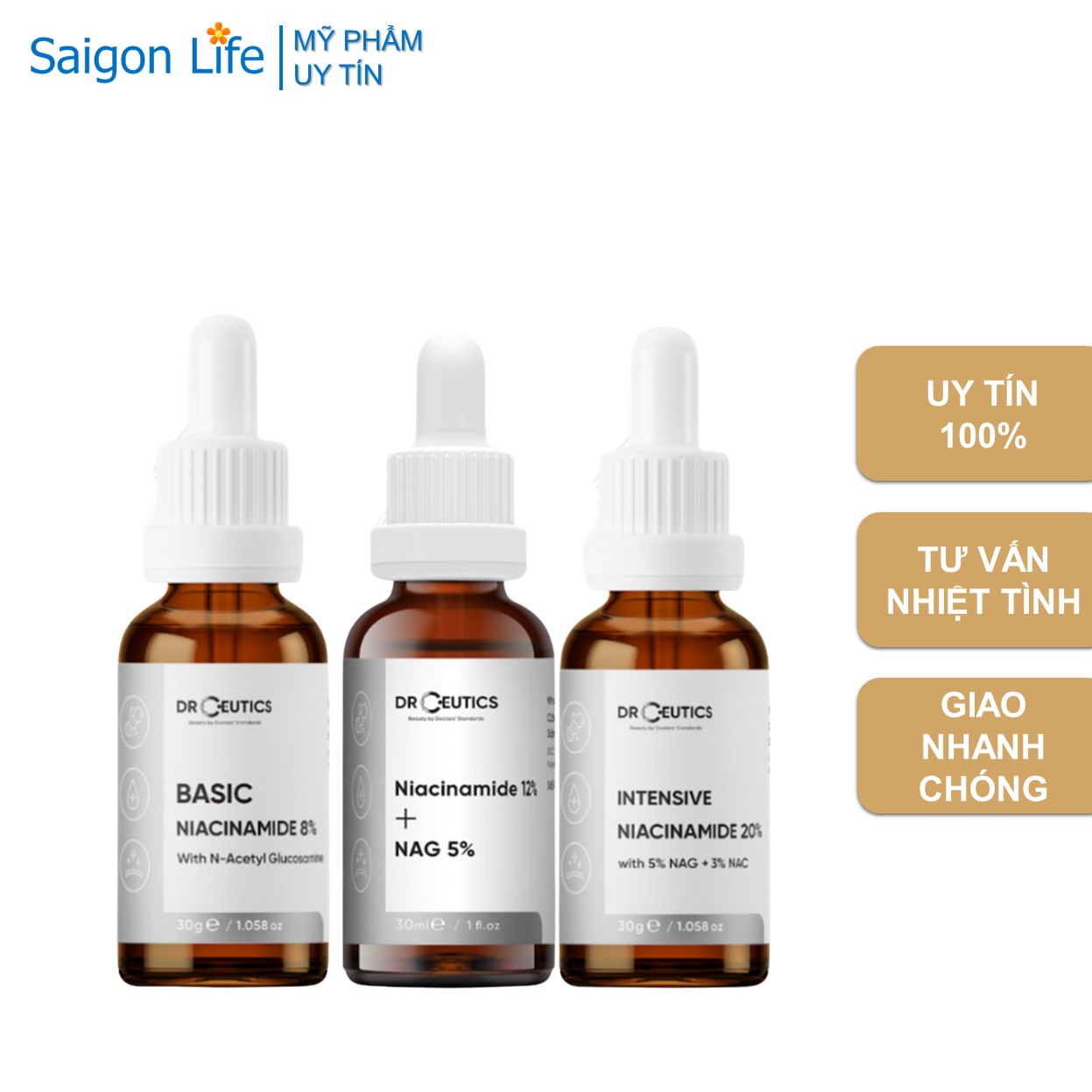 Tinh chất b3 niacinamide drceutics cho da dầu mụn, mờ thâm, sáng da, kiềm dầu 30g