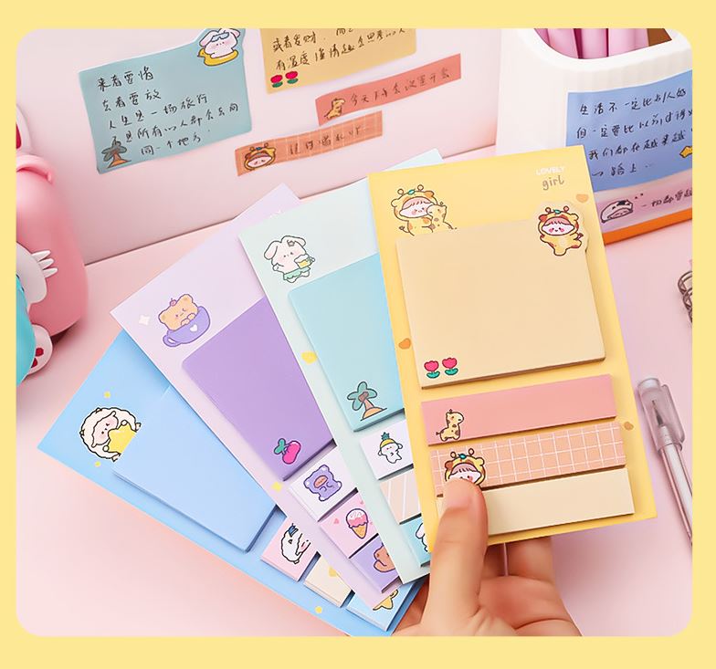 Giấy note ghi chú sticky note 4 màu 80 tờ h172