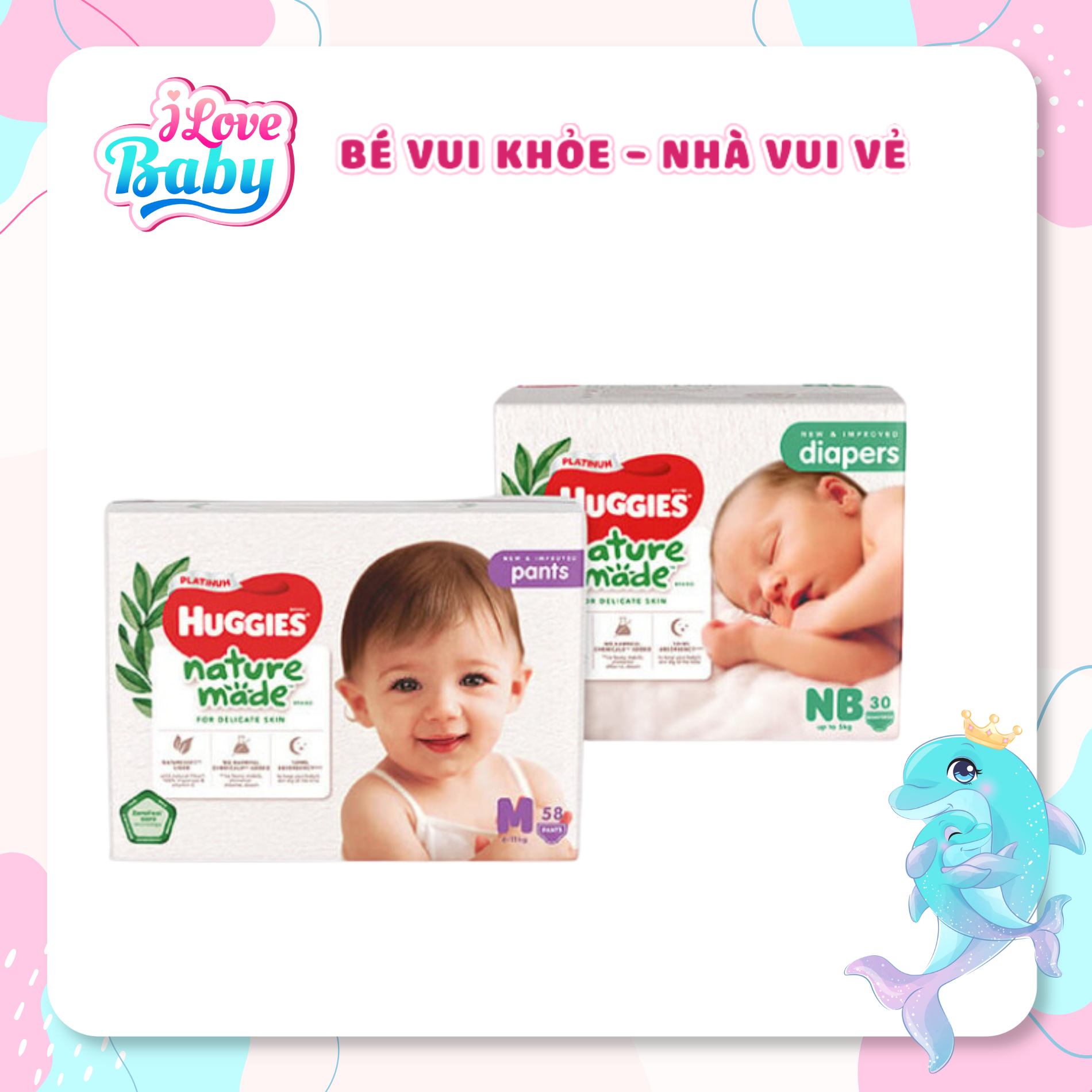 Tã Dán/Quần Huggies Cao Cấp Platium Nature Made