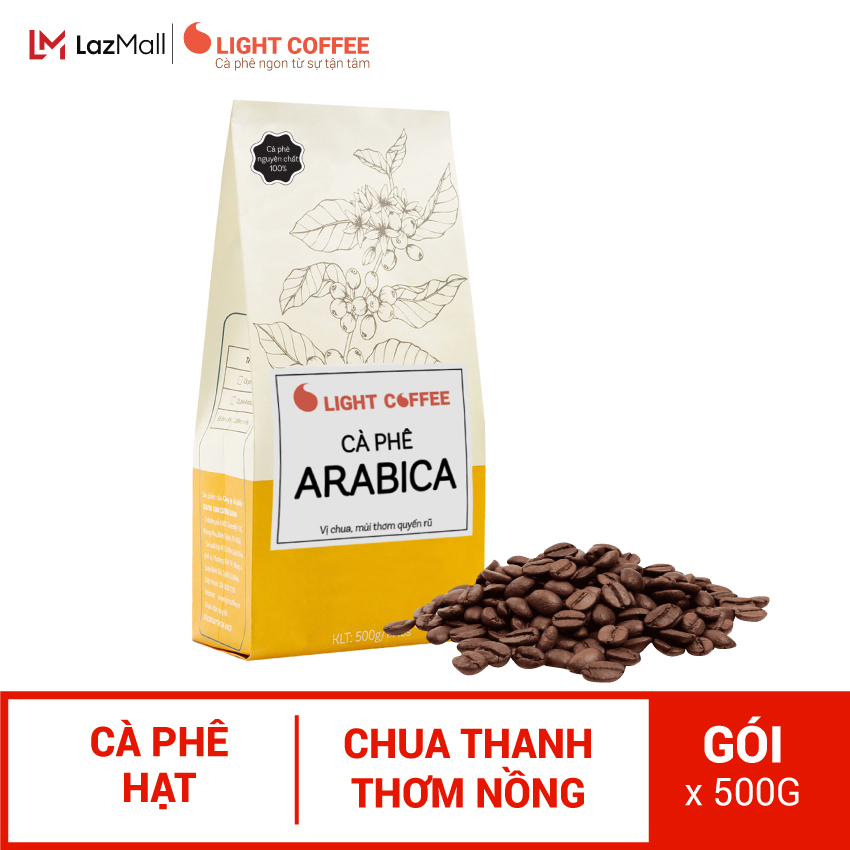 Cà Phê hạt Arabica nguyên chất 100% - Light Coffee - 500gr