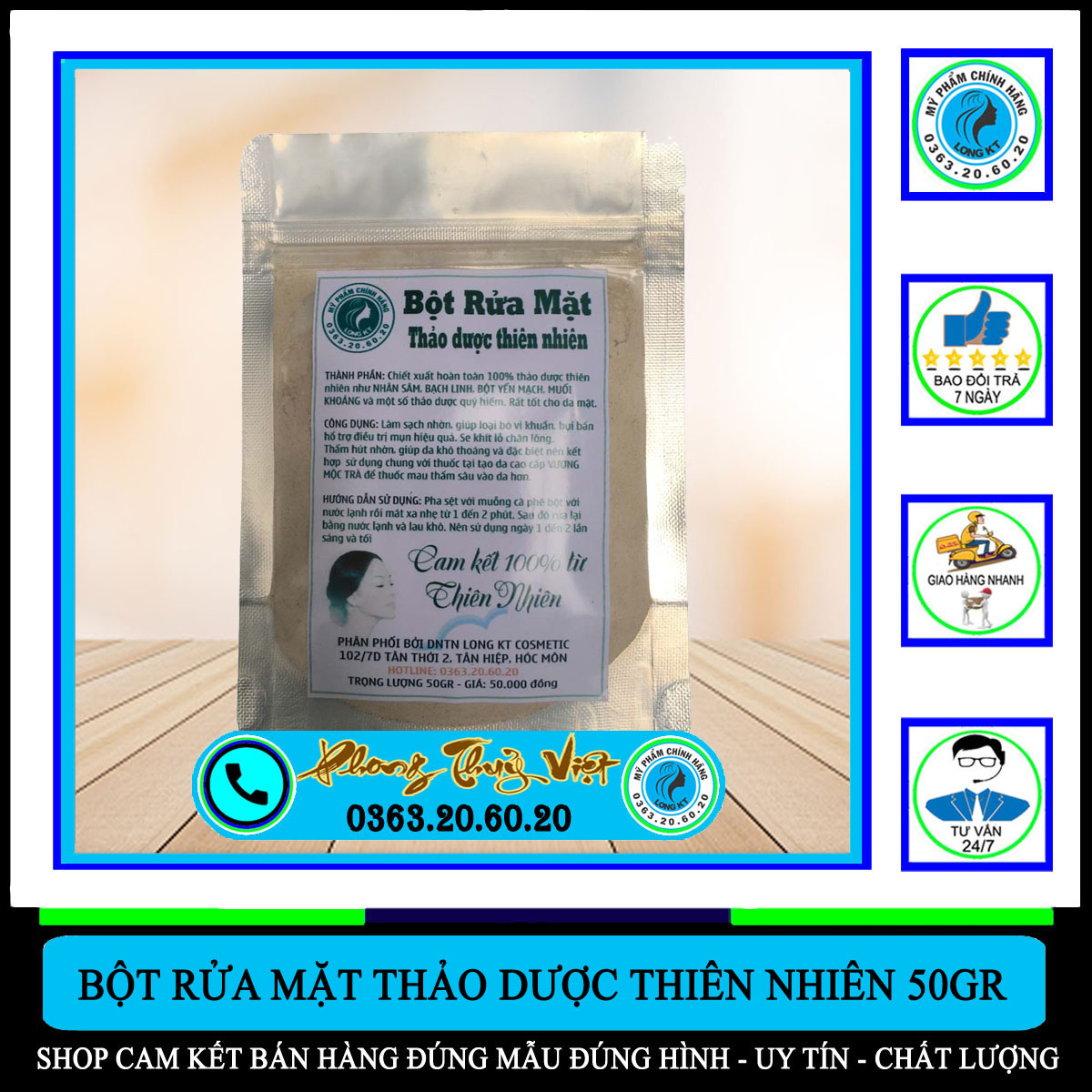 Bột rửa mặt thảo dược thiên nhiên 50gr - sạch nhờn - ngăn ngừa mụn tái phát - hỗ trợ tái tạo mụn thâm nám rất tốt