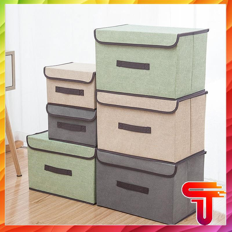 Set 2 túi vải đựng đồ khung cứng phong cách Hàn Quốc