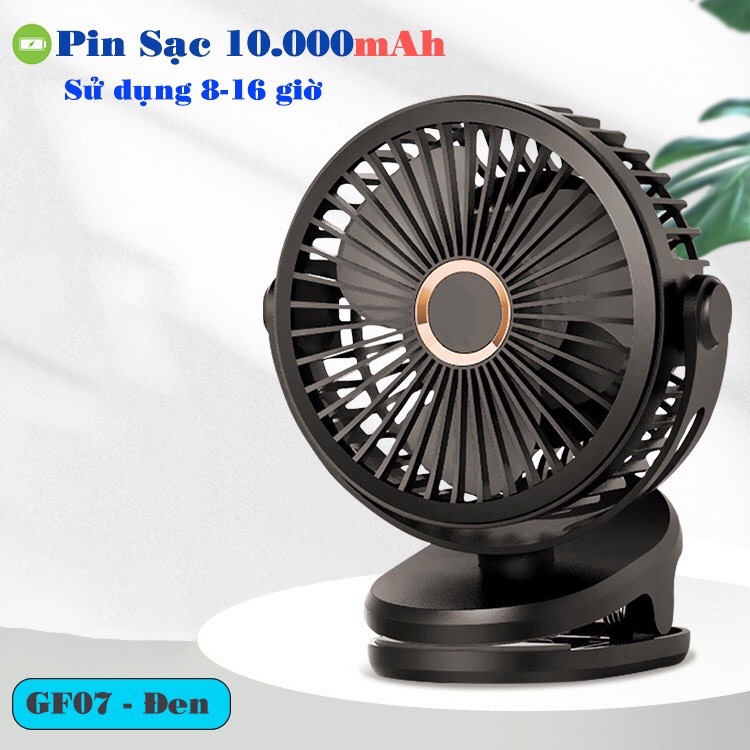 Quạt mini | quạt kẹp bàn tích điện pin 10000 mah dung lượng lớn, pin khủng - thỏ hồng kids