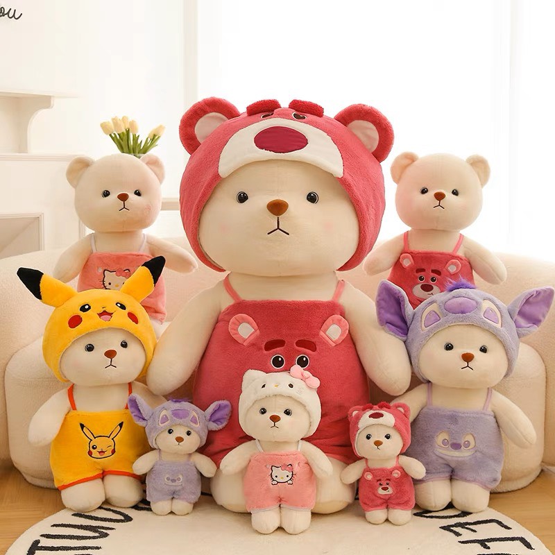 Gấu Bông Lena Cosplay Lotso Dâu Cao Cấp