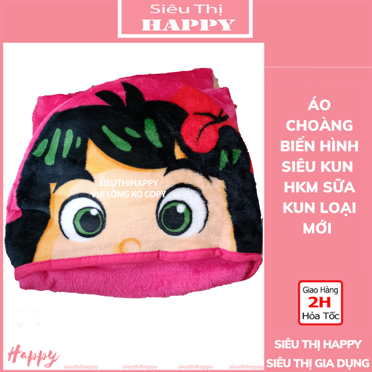 Áo choàng biến hình siêu Kun cho bé - HKM Sữa Kun.