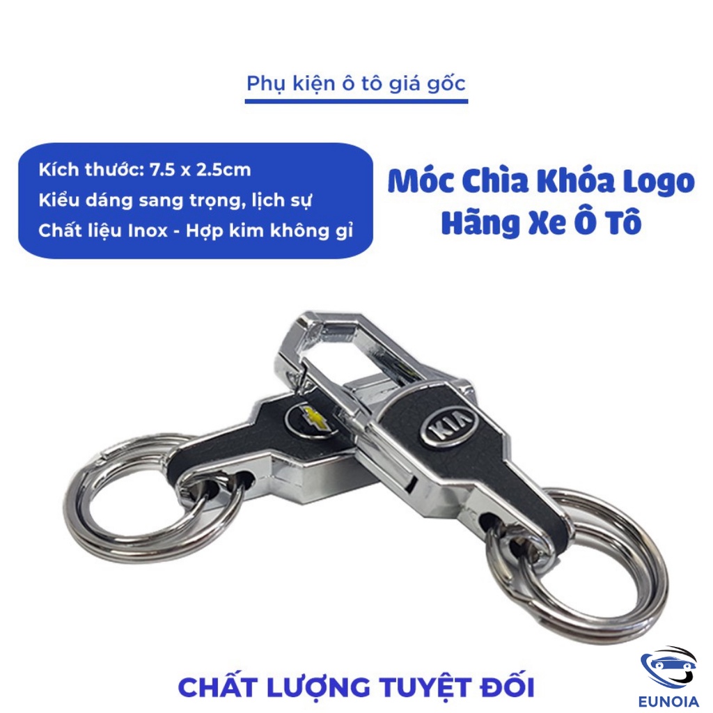 Móc chìa khóa ô tô bọc da cao cấp, Móc khóa bọc da gắn logo inox các hãng xe ô tô - Phụ Kiện Đồ Chơi Ô Tô Xe Hơi EUNOIA