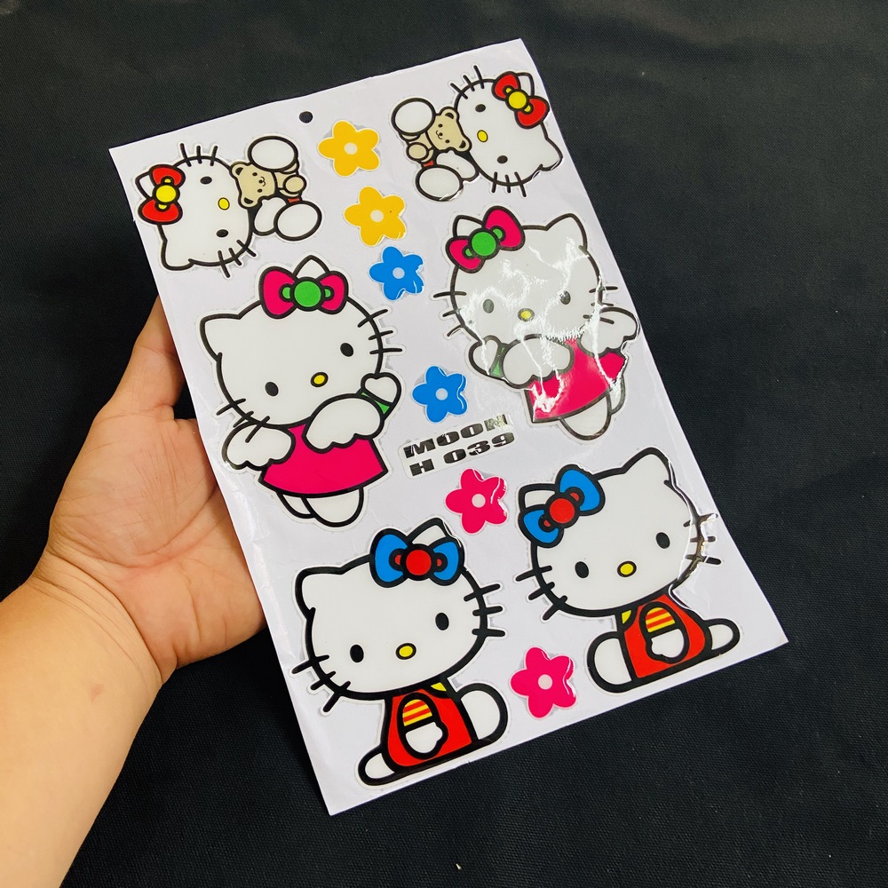 [HCM]TEM TẤM ĐỔ KEO DÁN XE HELLO KITTY SIÊU DỄ THƯƠNG (KITTY TRẮNG)