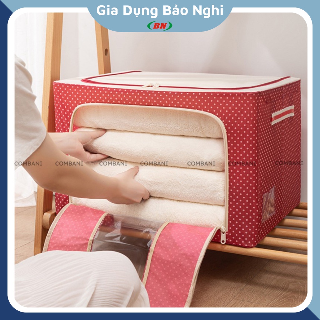 Túi đựng quần áo gấp gọn đựng đồ đa năng khung thép vải oxford cỡ lớn 66l