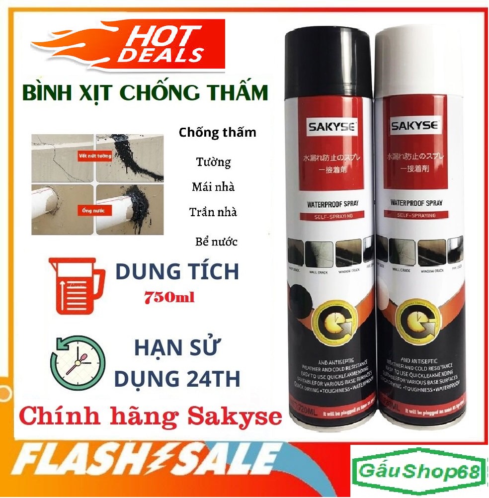 Bình xịt chống thấm SAKYSE, chống nước, chai xịt chống dột mái nhà, tường, ống nước... đa năng