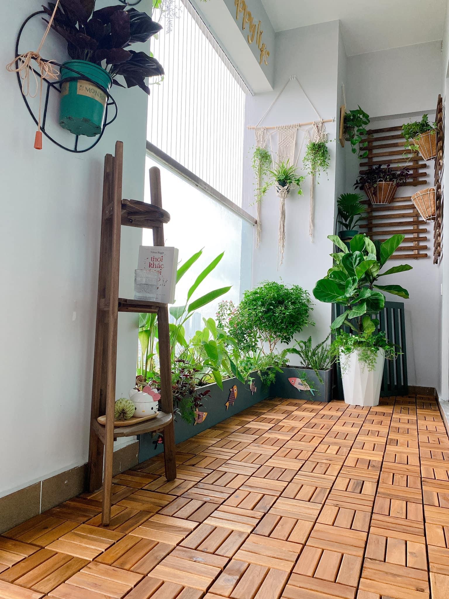 Vỉ Gỗ Lót Sàn Ban Công & Nhà Tắm ,Decor Ban Công, Trang Trí Hồ Bơi - Thảm trải sàn 4,6,12 nan gỗ lót nhà tắm nan màu vàng, màu nâu