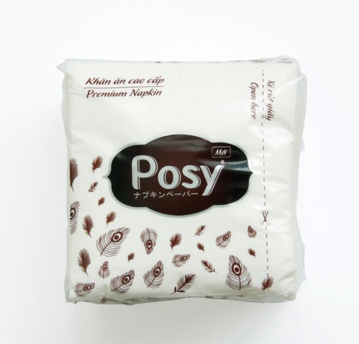 Khăn giấy ăn cao cấp Posy Premium Napkin 01 lớp 100 miếng/ gói (210x220)
