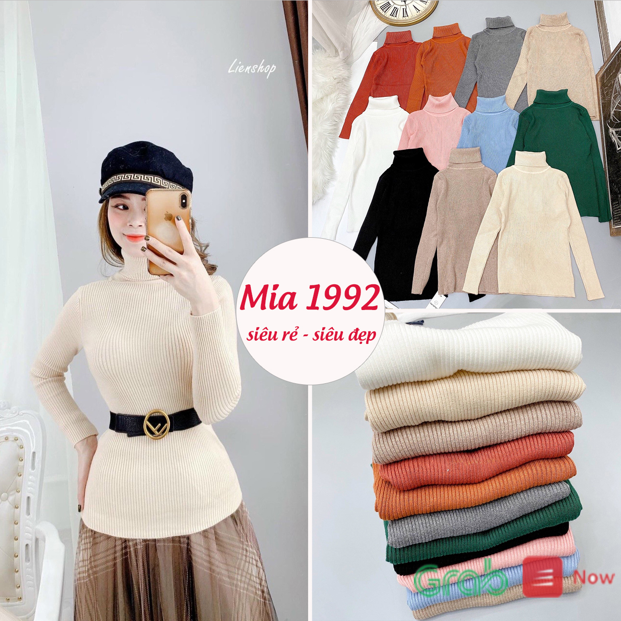 Áo len cổ lọ MIA1992 cao cấp - áo len cổ lọ nữ ôm dáng form co dãn phong cách Hàn Quốc