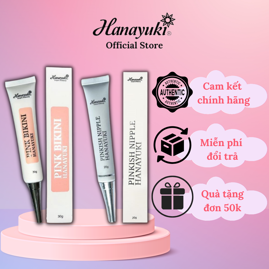 Bộ Đôi Hồng Nhũ Hoa Và Hồng Bikini Hanayuki Chính Hãng - Kem Dưỡng Hồng Nhũ Hoa Hanayuki - Kem Dưỡng Hồng Bikini Hanayuki Chính Hãng