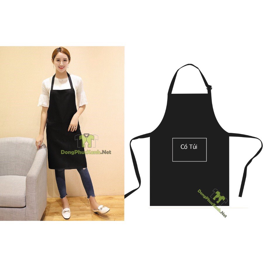 Tạp dề chống nước Cao Cấp, Tạp dề chống thấm nước Nam Nữ, Tạp dề chống nước dài may 2 lớp, có túi