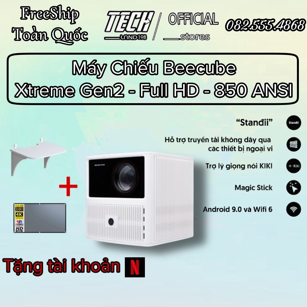 Siêu Máy Chiếu BEECUBE XTREME GEN 2  Độ Phân Giải FullHD 1080P - Độ Sáng Khủng 850 ANSI -Tặng Quà trị giá 700k