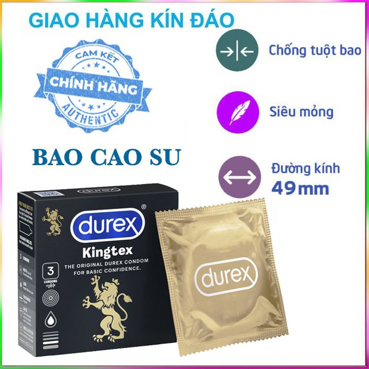 Bao Cao Su Durex Kingtex - size nhỏ vừa sát - ôm khít - chống tuột