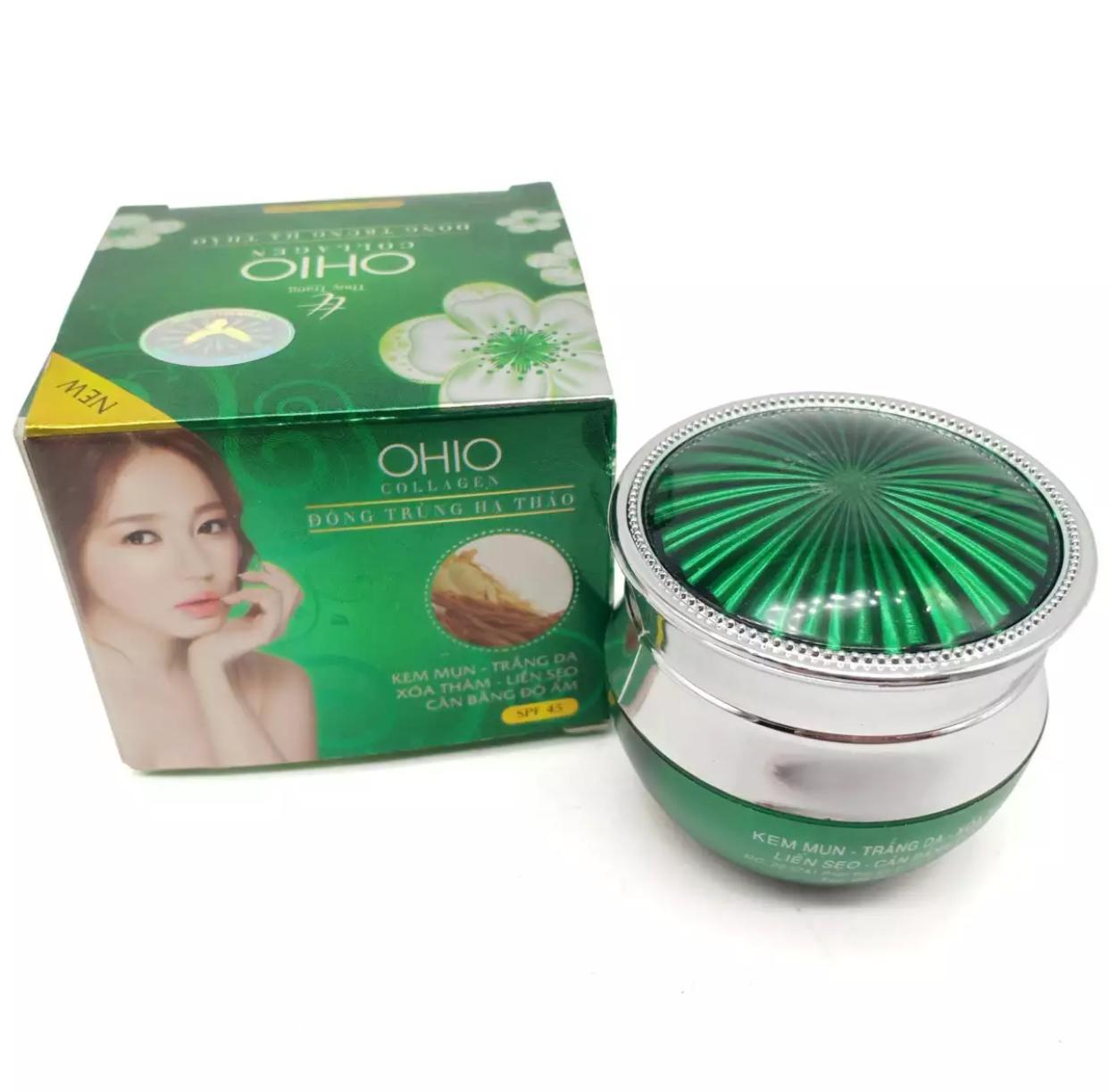 Kem mụn - Trắng da - Xóa thâm - Cân bằng độ ẩm Ohio Collagen - Đông trùng hạ thảo 20g