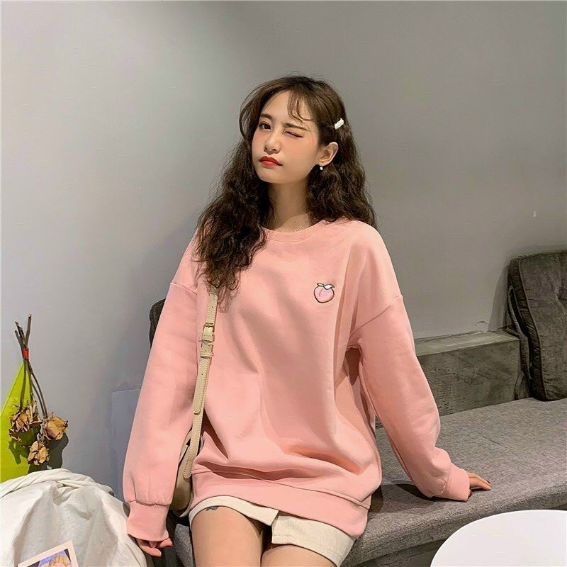 Áo sweater thêu hình trái cây nhỏ xinh dễ thương cho các bạn nam nữ tpv