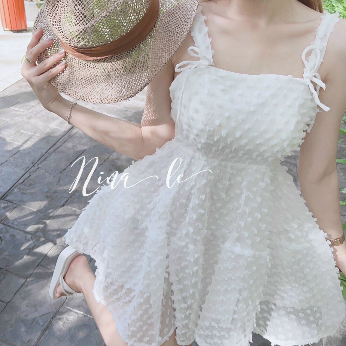 Đầm 2 dây nữ voan xốp bông nhẹ nhàng nữ tính