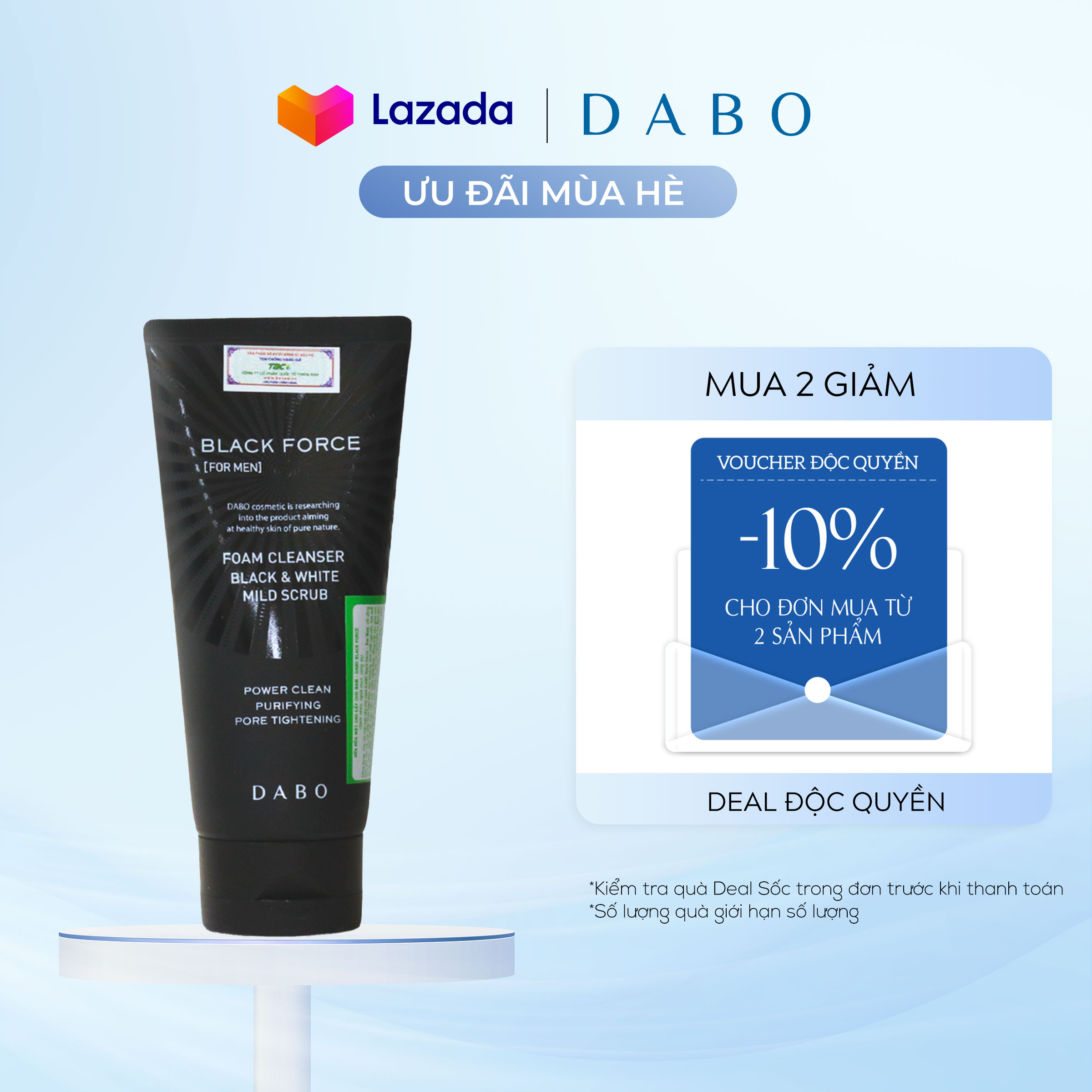 Sữa rửa mặt cao cấp cho nam DABO Black Force For Men 120ml