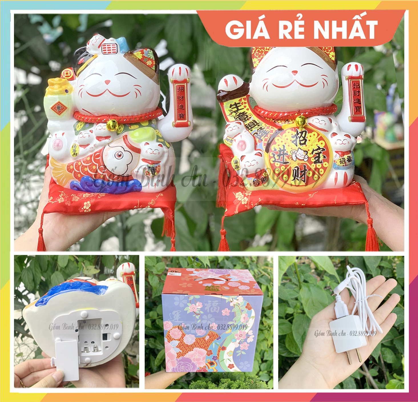( SIÊU HOT) MÈO THẦN TÀI VẪY TAY PHONG THỦY MANEKI NEKO 20CM
